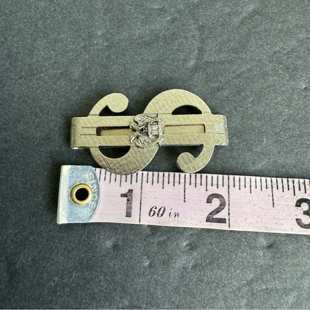 Vintage FOE Fraternal Order Of Eagles‎ Club Money Clip Silver Tone Dollar Sign